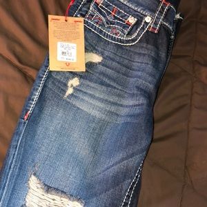 Size 34 Men True Religion Ripped Jeans Brand New!